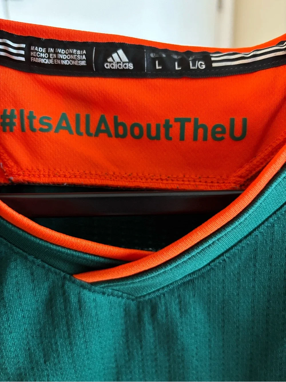 Men’s Adidas Green and Orange Miami hurricanes 2017 Basketball Jersey